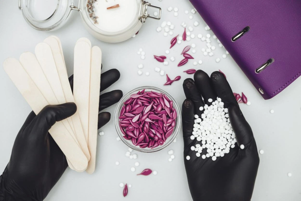 Wax Stick and Unmelted Wax Pieces