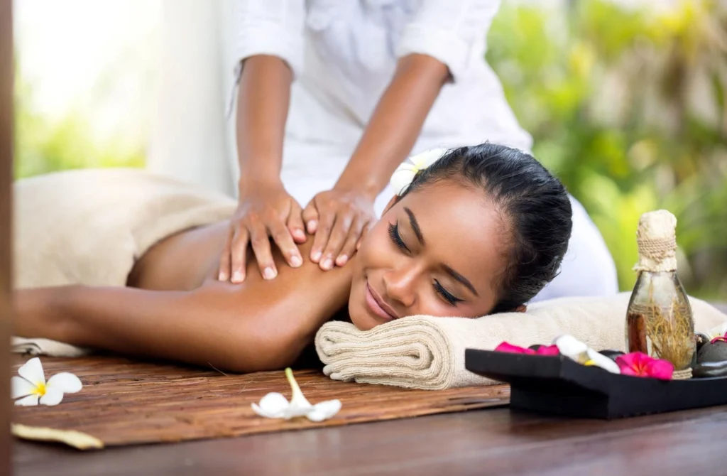 Woman Getting a Back Massage in the Spa 325