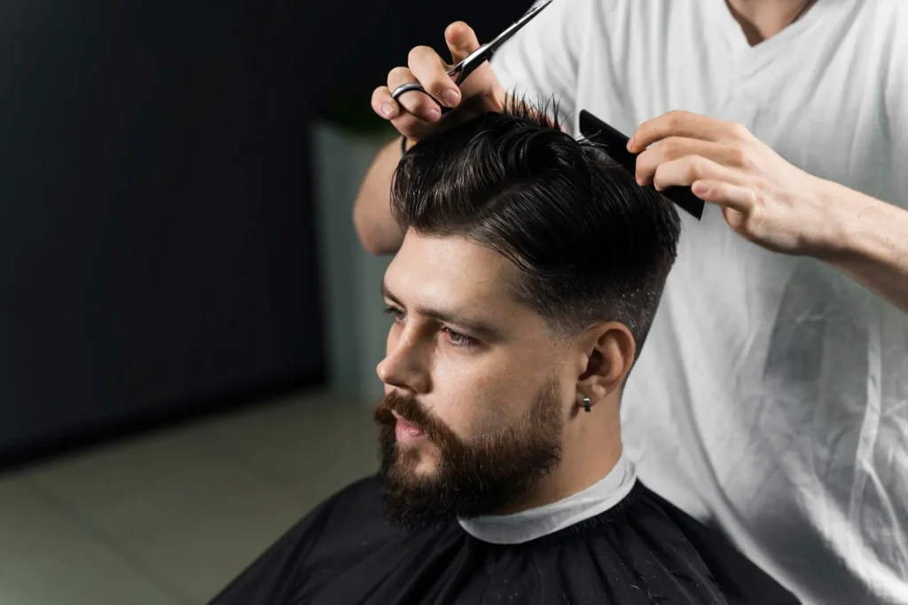 a man getting a hair cut