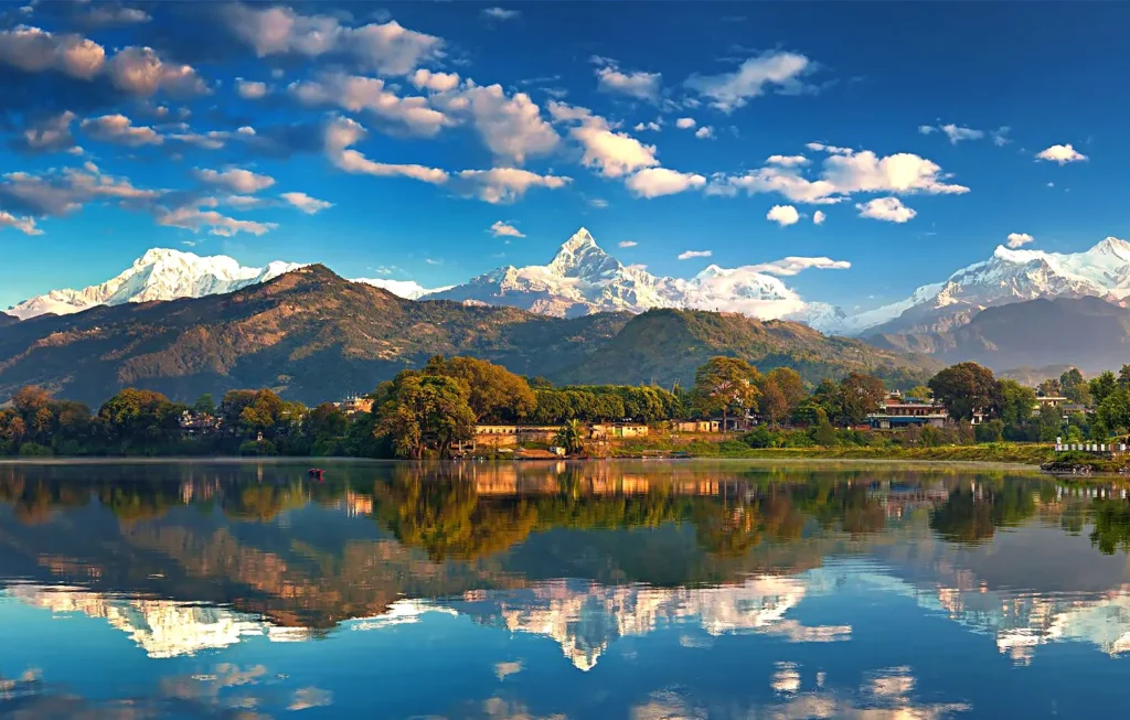 Fewa lake and few popular peaks visible from Pokhara - Why Choose Massage in Pokhara?