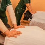 Couple enjoying couple massage spa packages in Ayurveda Spa located at Pokhara Nepal