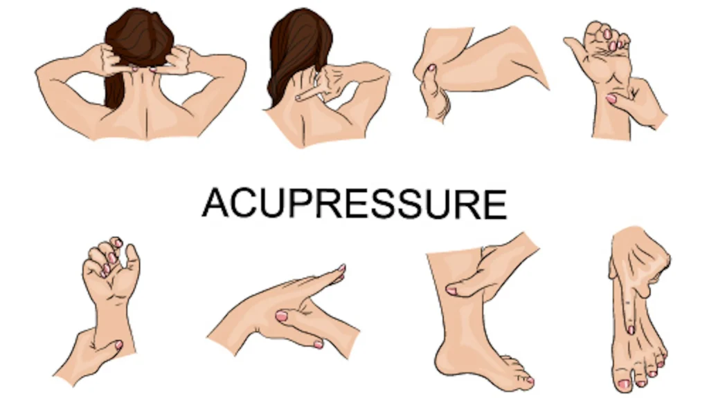 Image of various acupressure points in the body