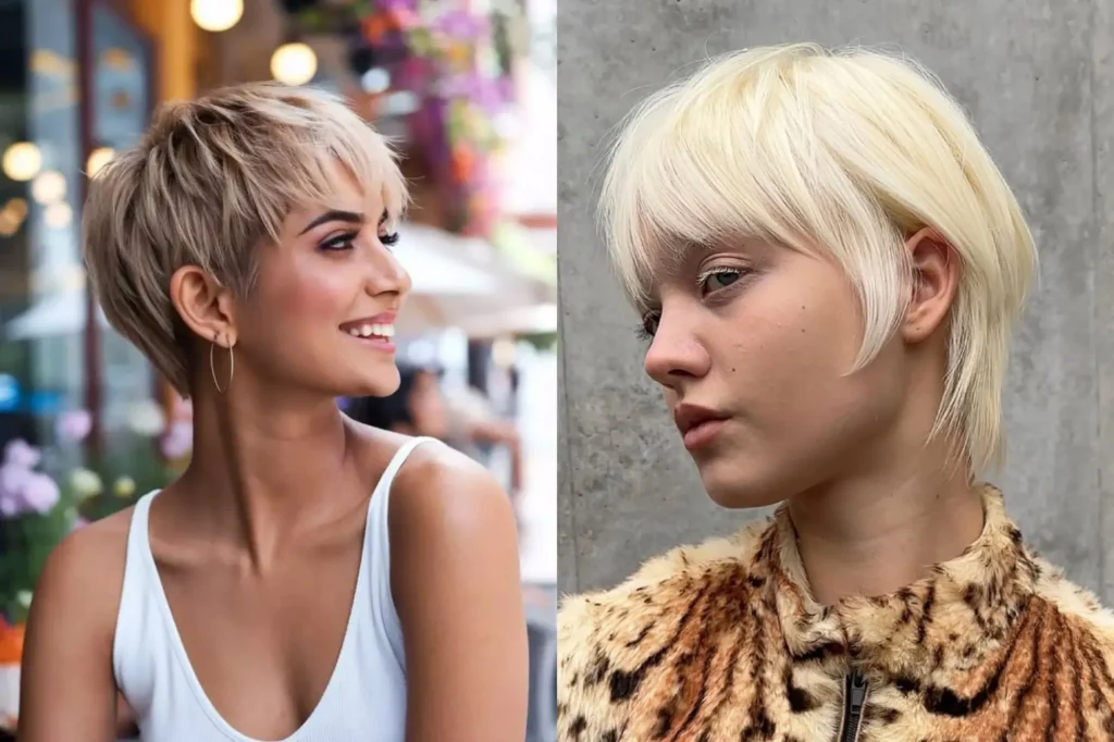 Modern pixie haircut on womne