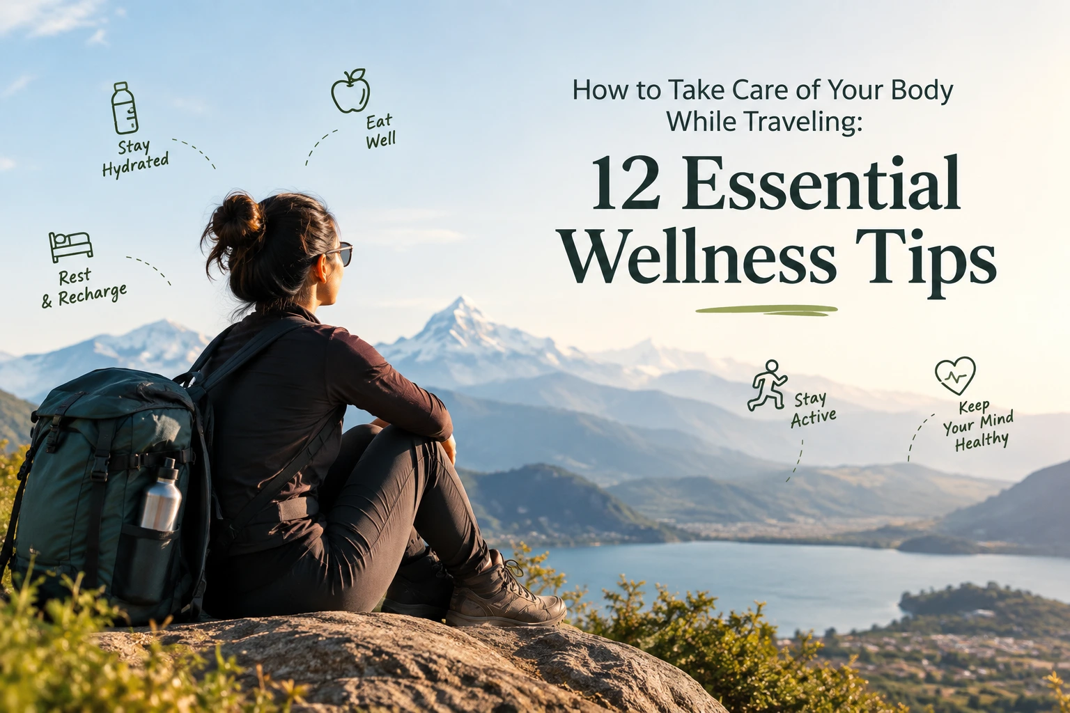 How to take care of your body while traveling with essential wellness tips for staying hydrated, eating well, resting, and staying active